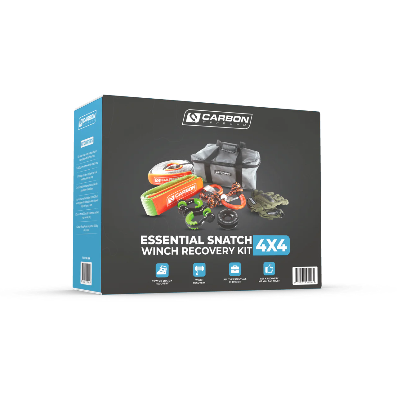 Carbon Offroad Essential Snatch and Winch 4x4 Recovery Kit