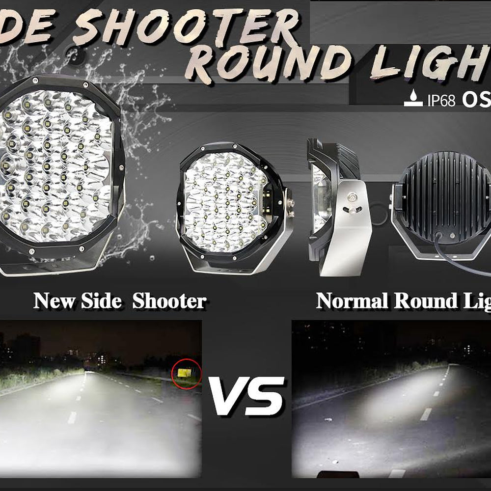 Offroad Animal - Ass Kicker 9" Round LED light with Side shooter (Pair)