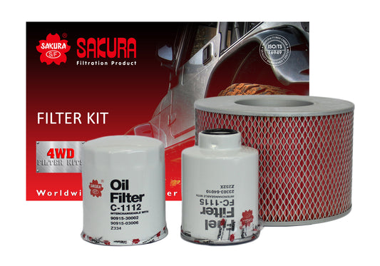 FILTER KIT OIL AIR FUEL TOYOTA HILUX SURF LANDCRUISER KZN185