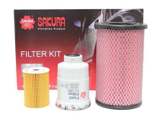 FILTER KIT OIL AIR FUEL NISSAN NAVARA D22 ZD30DDT 3.0L TURBO