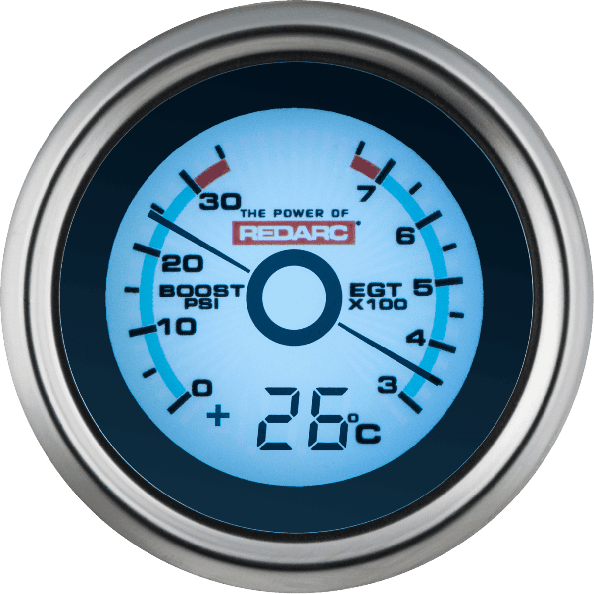 REDARC EGT & Boost / Pressure Gauge with Optional Temperature Display