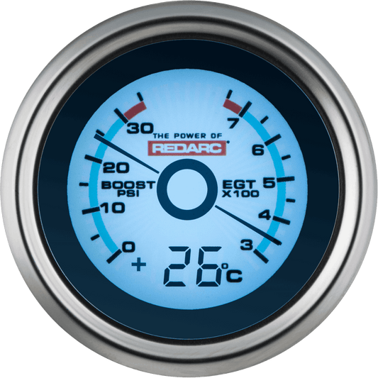 REDARC EGT & Boost / Pressure Gauge with Optional Temperature Display