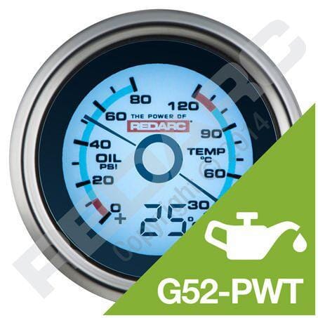 REDARC Oil Pressure & Water Temperature Gauge with Optional Temperature Display