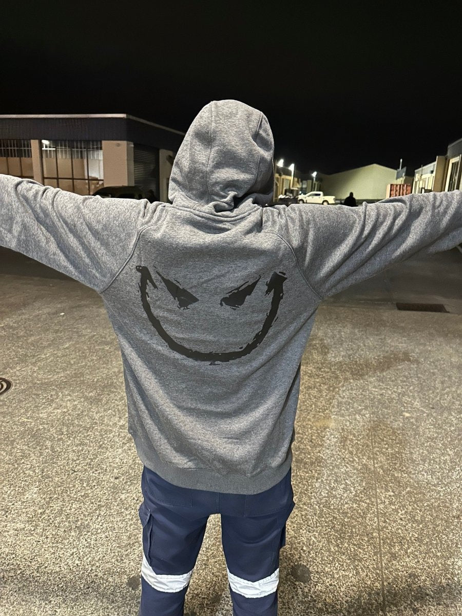 STED Hoodie - Charcoal Smiley