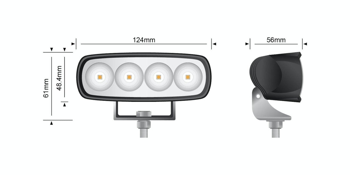 STEDI 2 Pack 20W LED Work Light Slim Black