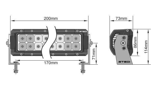 STEDI 8 Inch ST4K 12 LED Double Row Light Bar