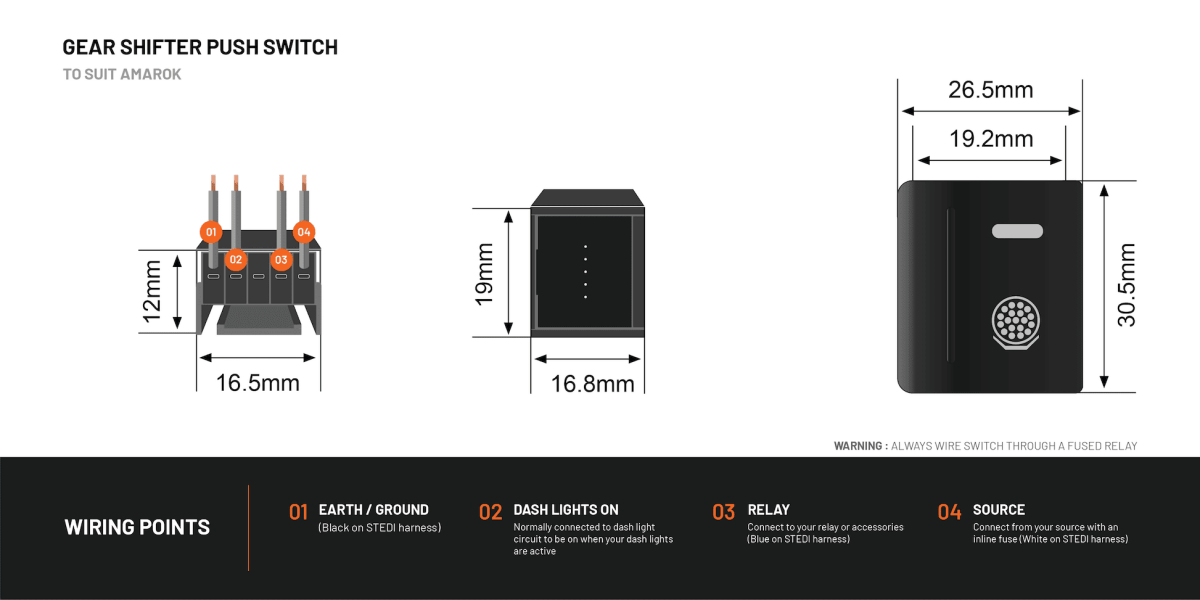 STEDI Gear Shifter Switch To Suit Amarok