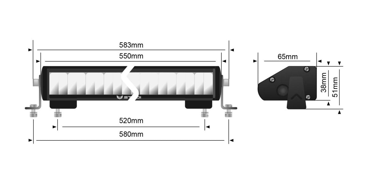 STEDI ST1K 21.5 Inch E-Mark LED Light Bar - Yellow