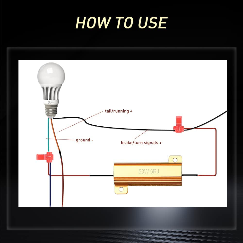 50W 6Ohm Load Resistors-  4Pcs Led Load Resistors for Led Turn Signal Lights or Led Tail Light Resistor or DRL (Fix Hyper Flash)