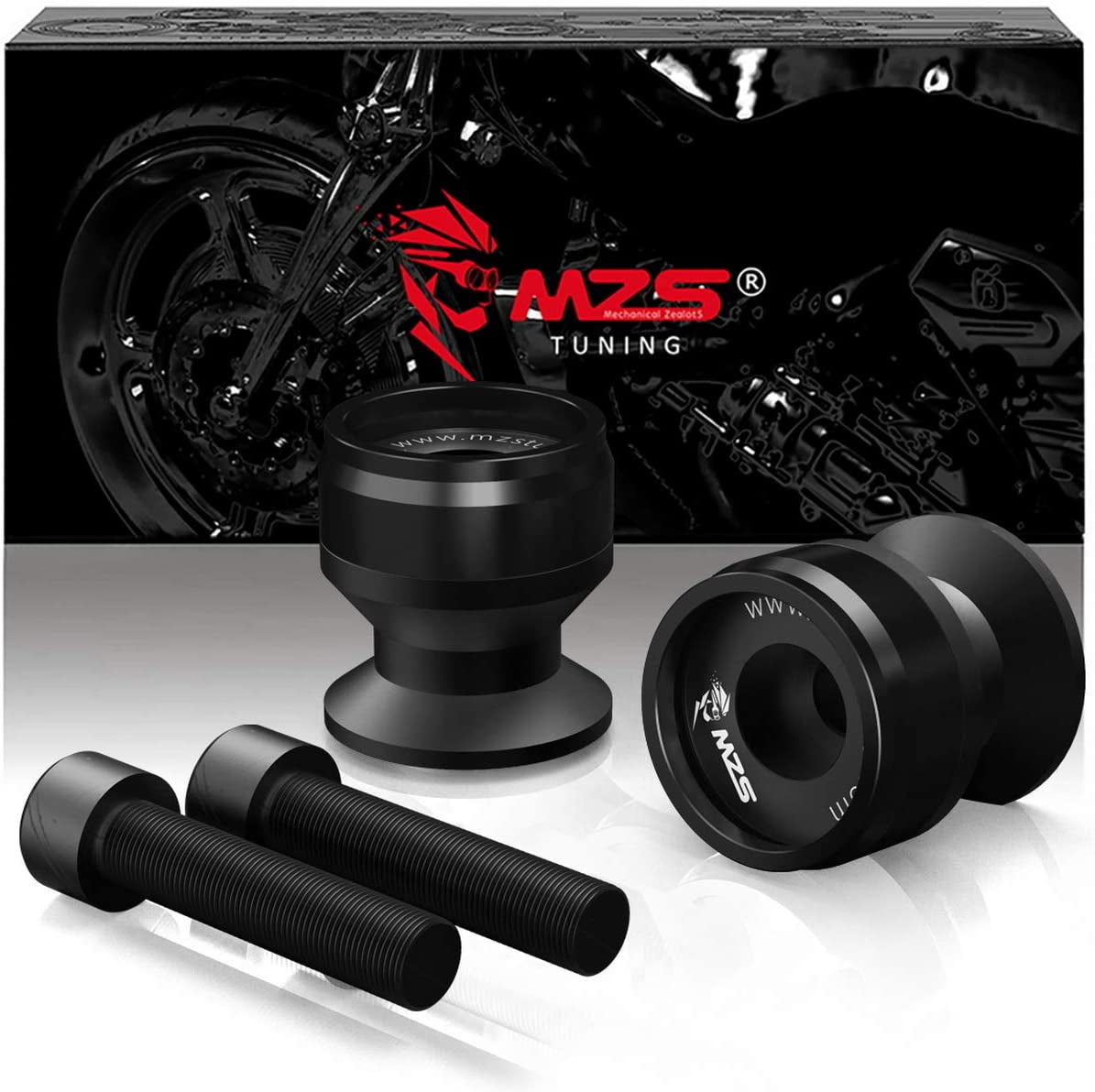 6MM Swingarm Spools Sliders Stand CNC Universal M6 Black Compatible with Yamaha YZF R1 R1S R1M R3 R6 R6S R7 R25 R125 YZF600R FZ1 FZ6 FZ6R FZ8 FZ03 FJ09 FZ09 FZ10 MT03 MT25 XSR900 Aprilia Ducati