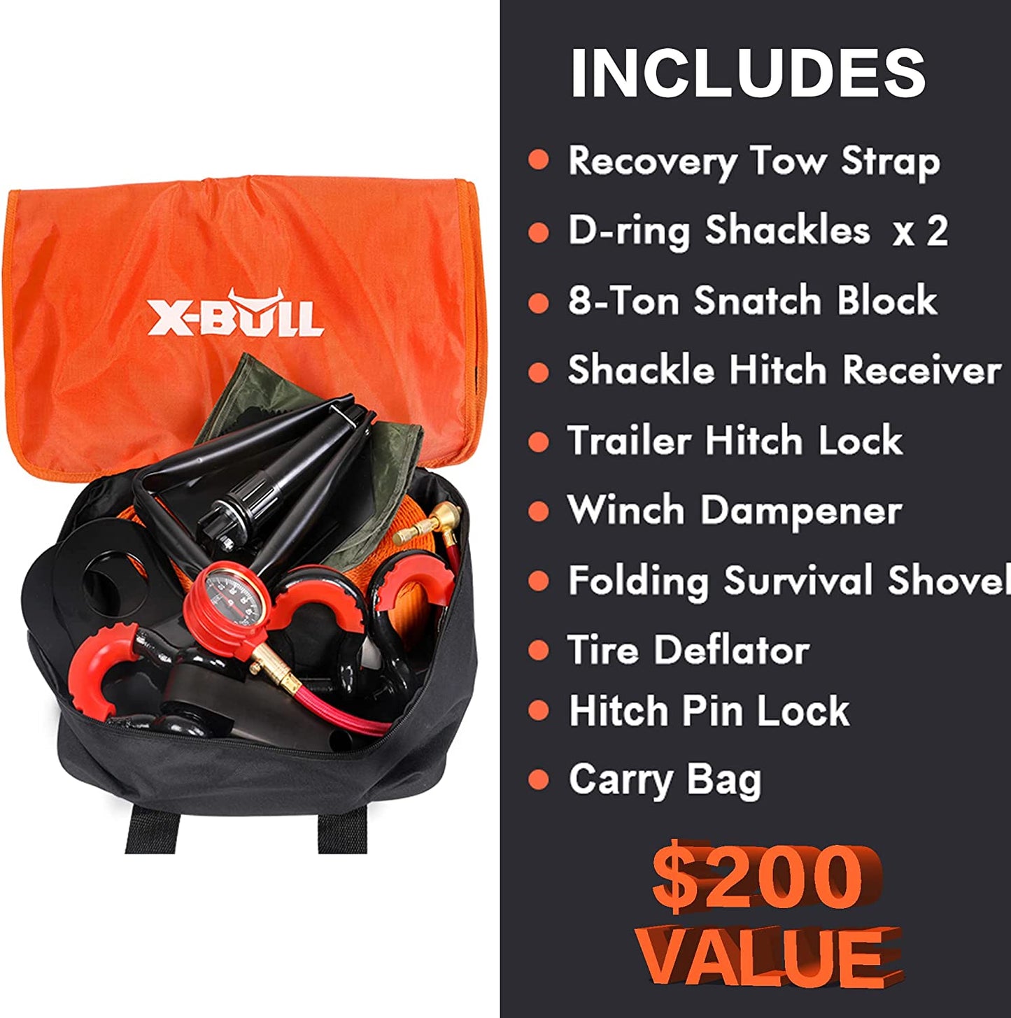 X-BULL Winch Accessories Kit 4X4 Off-Road Recovery Kit