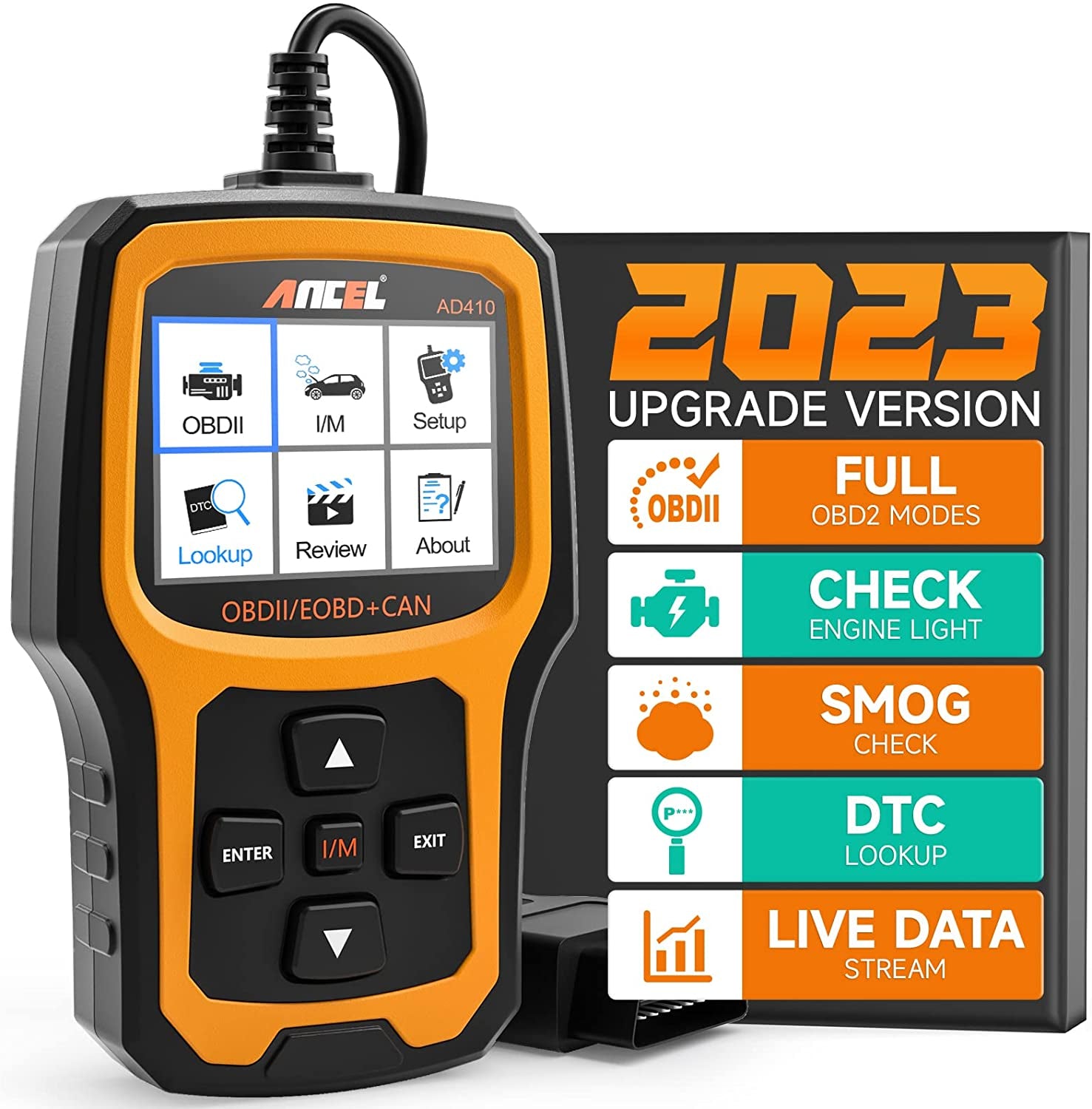 AD410 Enhanced OBD II Vehicle Code Reader Automotive OBD2 Scanner Auto Check Engine Light Scan Tool Emission Analyzer