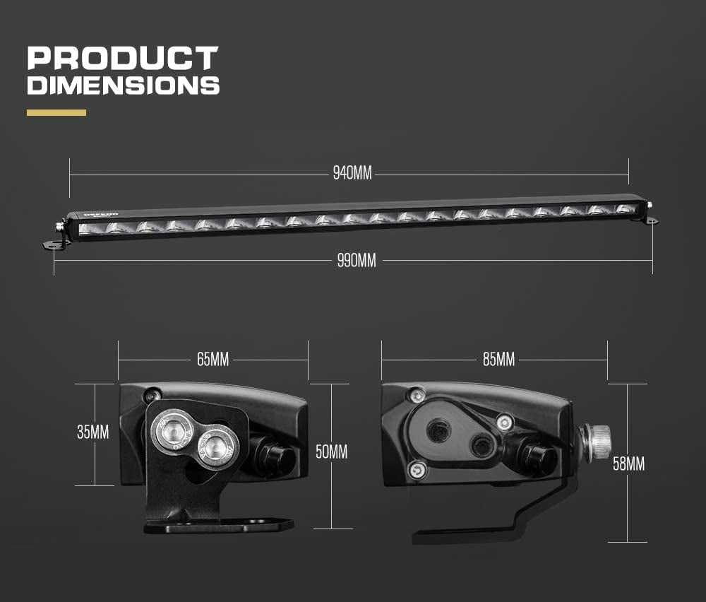 LED Light Bar 40 Inch, Driving Beam 9045LM, Full Frontal Screen Slim Design, Plug & Play with Wiring Harness, Side/Bottom Mounts, 12V Driving Light Bar for 4X4 Vehicle Truck SUV ATV