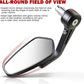 Bar End Mirrors, 7/8 Universal Motorcycle Rear View Mirror Side Standard Hollow Arrow Black Compatible with Street Sport Bike Cruiser Scooter